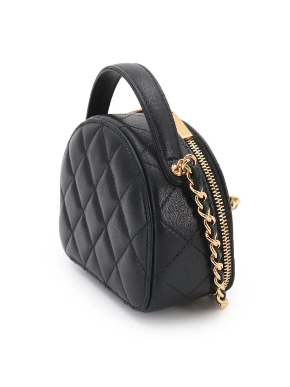 Chanel Quilted Mini Chain Shoulder Bag Lambskin Black
